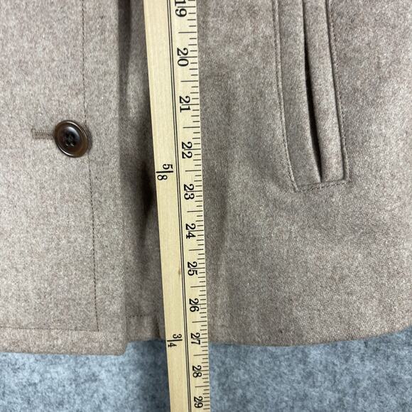 J Crew Melton Peacoat Jacket Womens 4T Beige Double Breasted Italian Wool Preppy - Picture 6 of 14